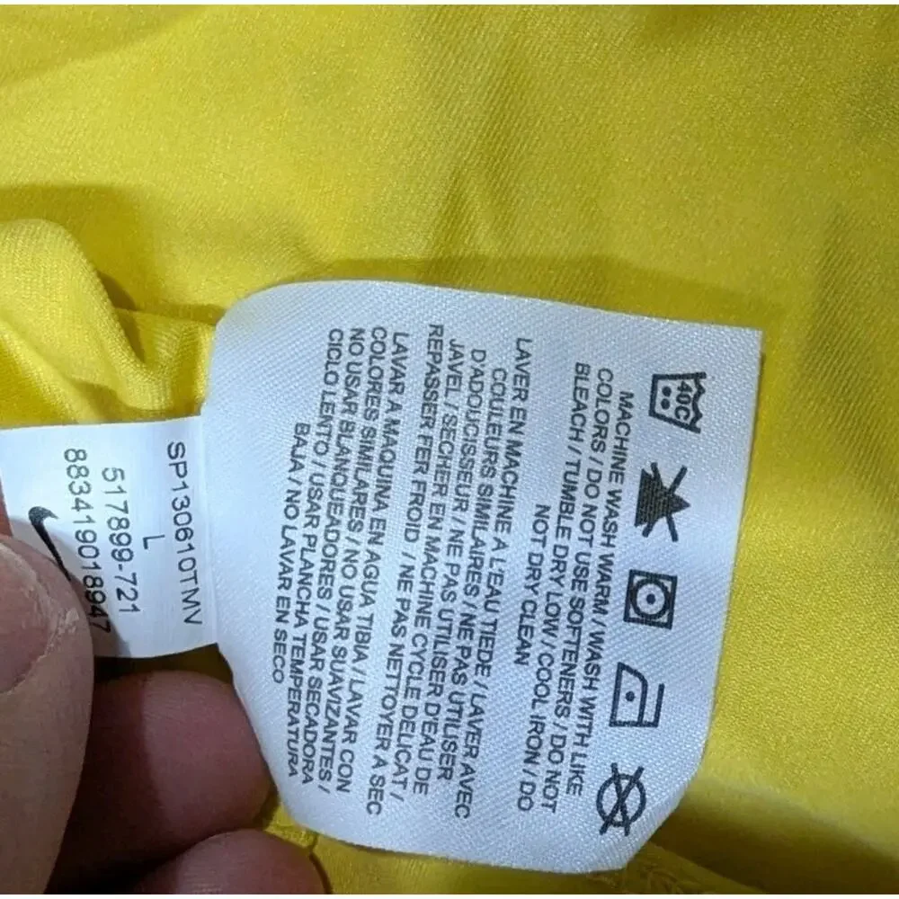 Nike Large Dri-FIT Men's Yellow Golf Polo Shirt Regular Fit Short Sleeve Lg